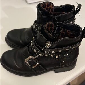 Steve Madden Black Studded Leather Boots